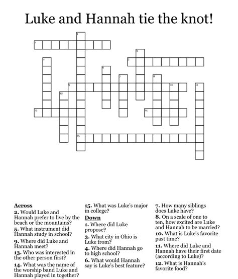 tie the knot crossword